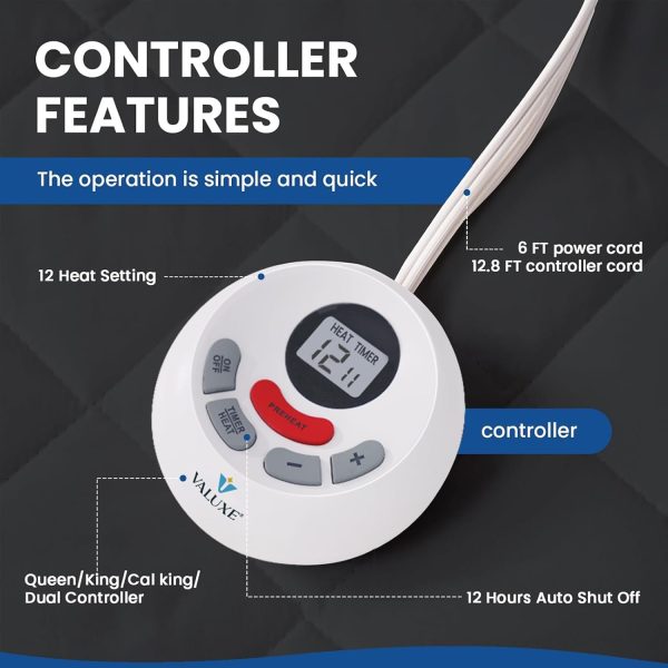 Reinetic Queen Heated Mattress Pad - Zone Heating - Image 2