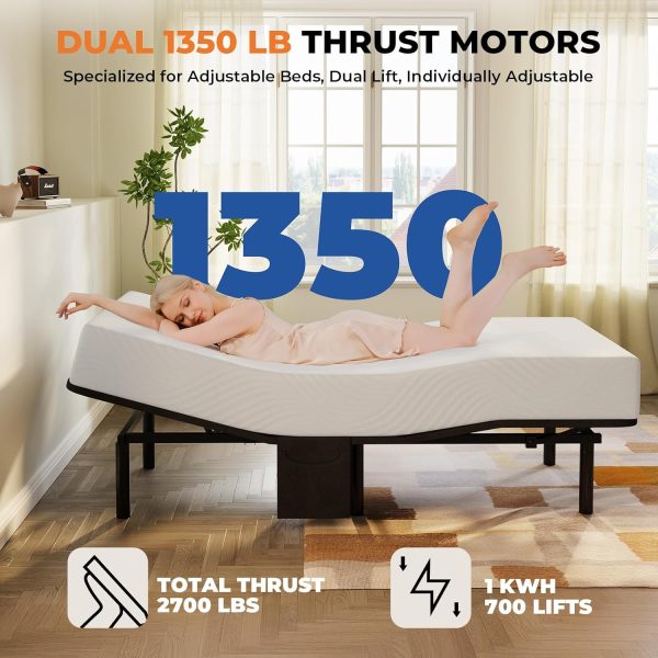 Reinetic Twin XL Adjustable Bed Frame - 5 Height Options - Image 2